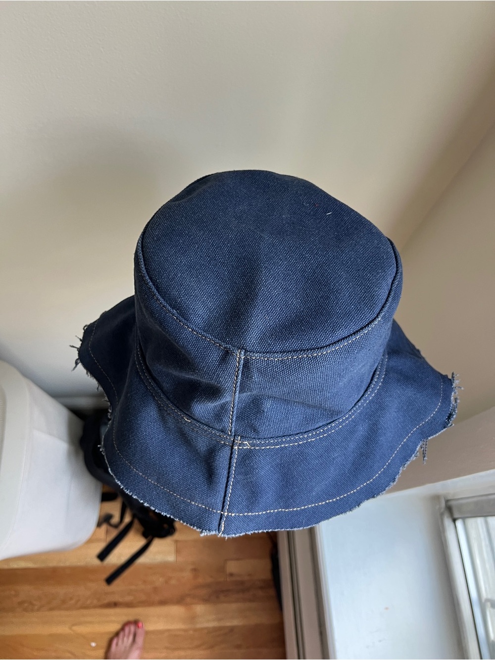 Denim Frayed Edge Bucket Hat - Picture 5 of 6